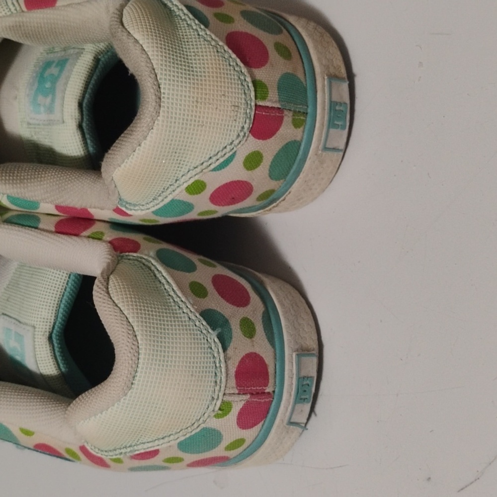 DC  Sneakers - Cream, Green, and Pink Polka Dots - Picture 5 of 11